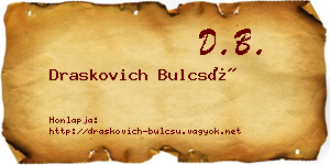 Draskovich Bulcsú névjegykártya